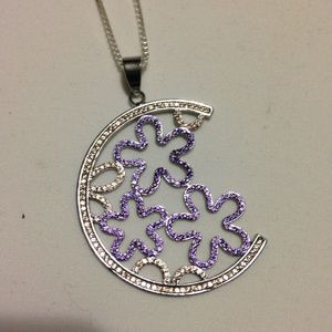 AMETHYST AND CITRINE SILVER PENDANT NECKLACE